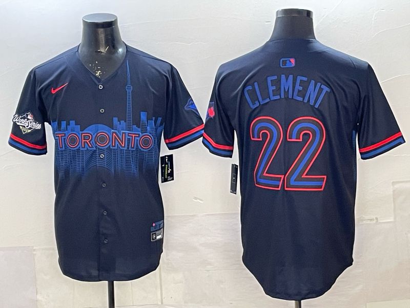 Men 2025 Nike Toronto Blue Jays #22 Clement Blue Game MLB Jersey 03